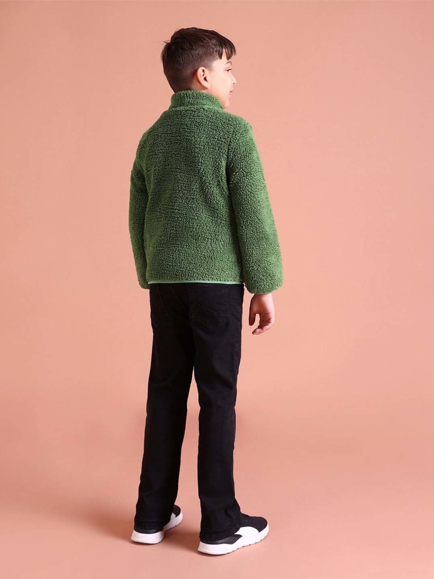 Allen Solly Junior Navy & Green Color Block Full Sleeves Jacket