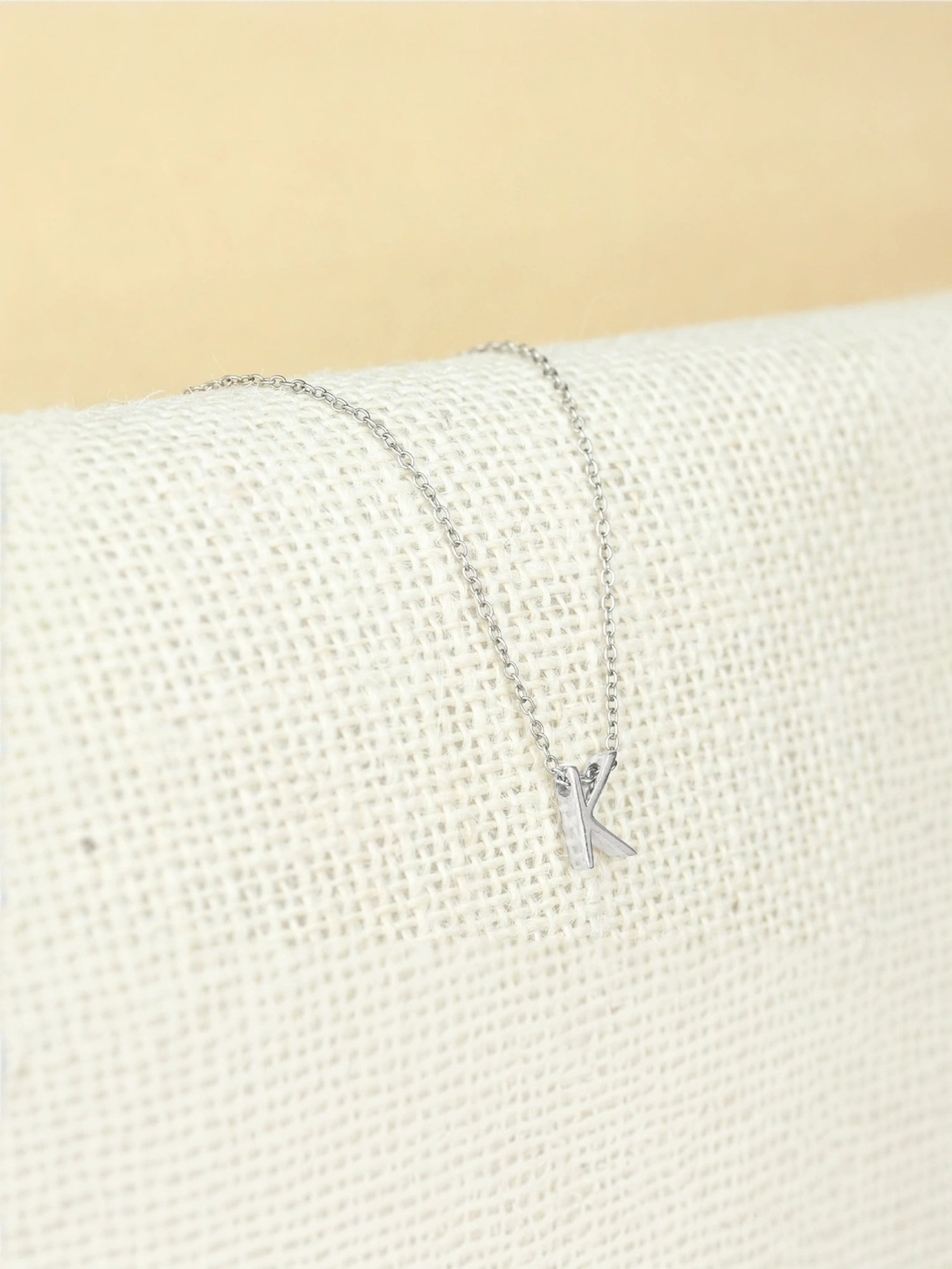 Touch925 Sterling Silver Kinetic K Initial Chain Pendant