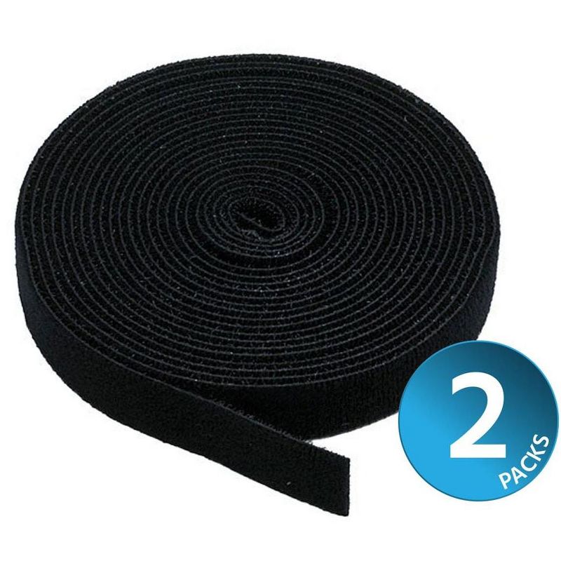 Monoprice 2-Pack Hook & Loop Fastening Tape 5 yard/roll, 0.75in, Black