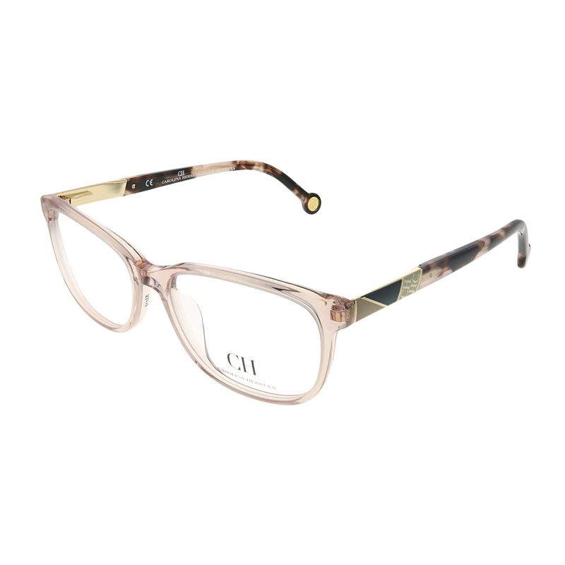 Carolina Herrera VHE 760K 913 Womens Rectangle Eyeglasses Pink Crystal 53mm