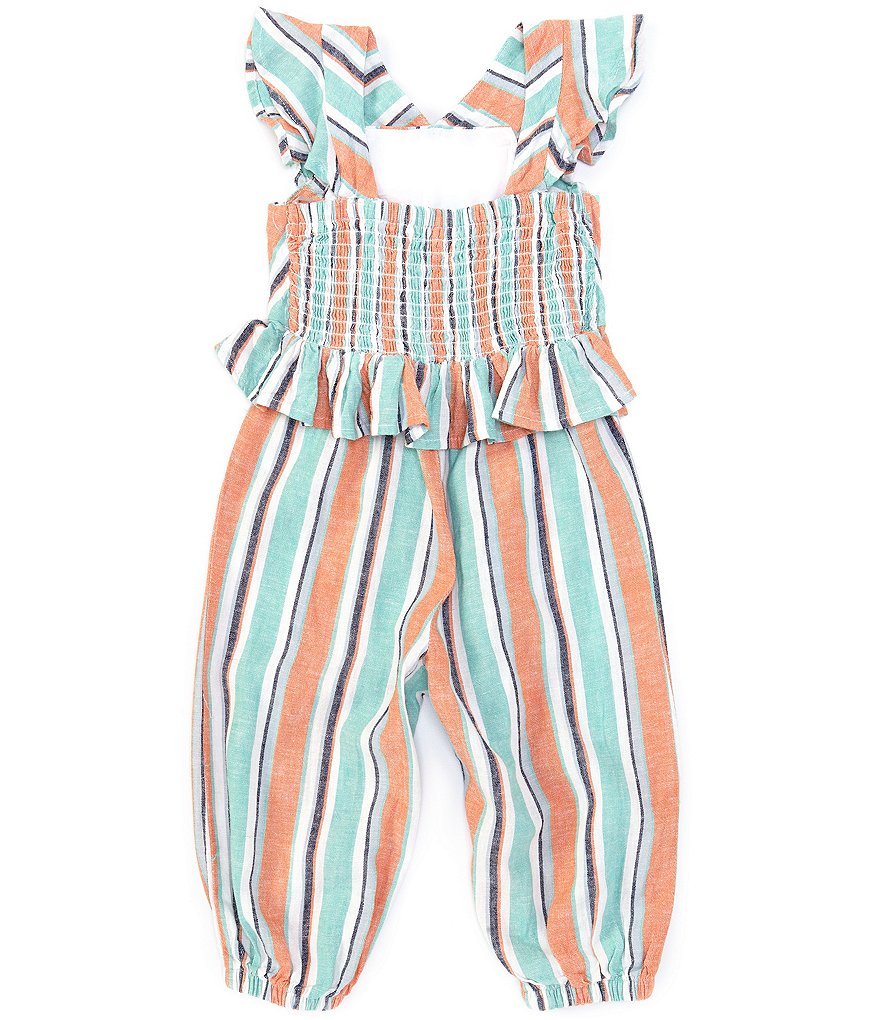 Habitual Baby Girls 12-24 Months Ruffled Stripe Jumpsuit