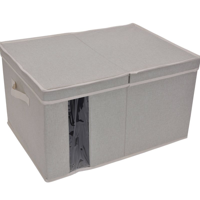 StorageWorks 65L Fabric Storage Bin Lid and Window Comfort Gray