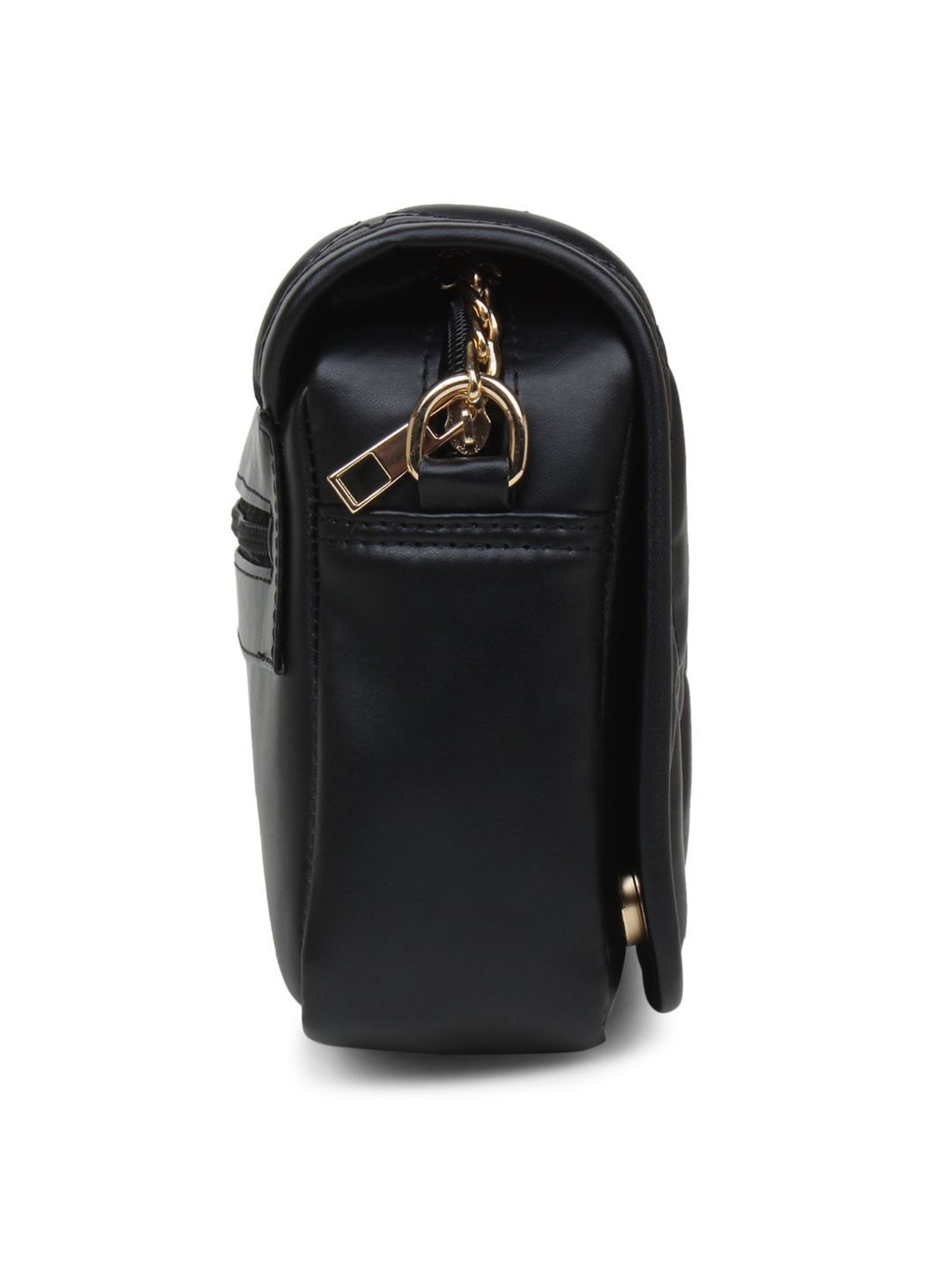 Yelloe Black Quilted Medium Cross Body Bag