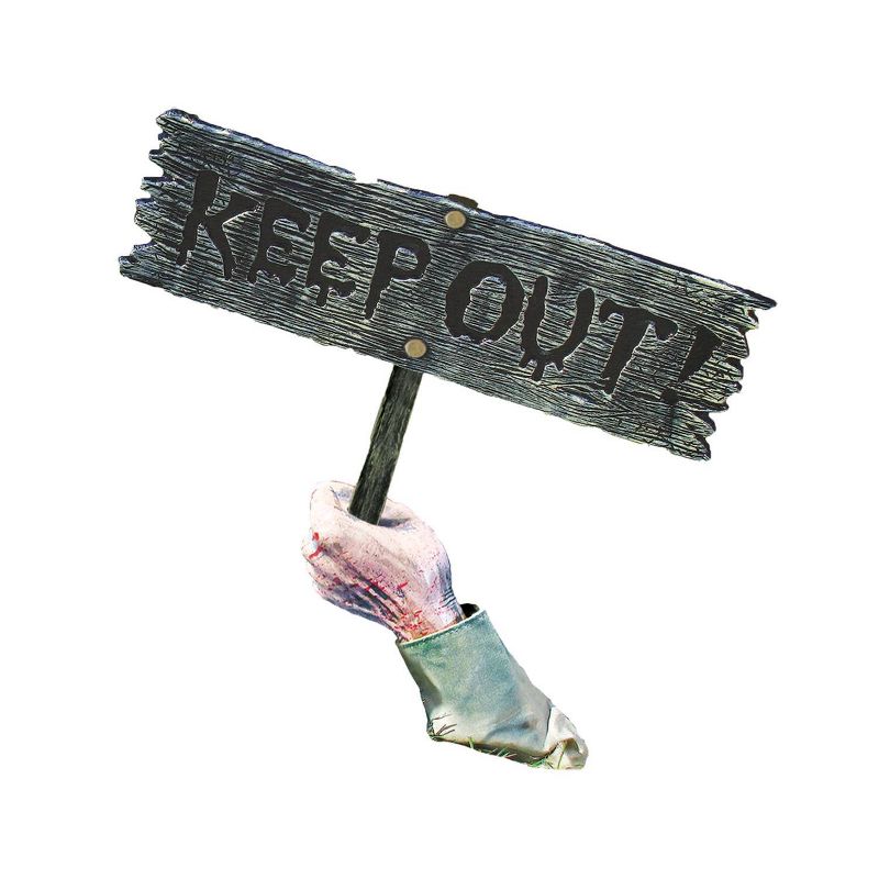 Halloween Keep Out Warning From Below! Decorative Holiday Scene Prop