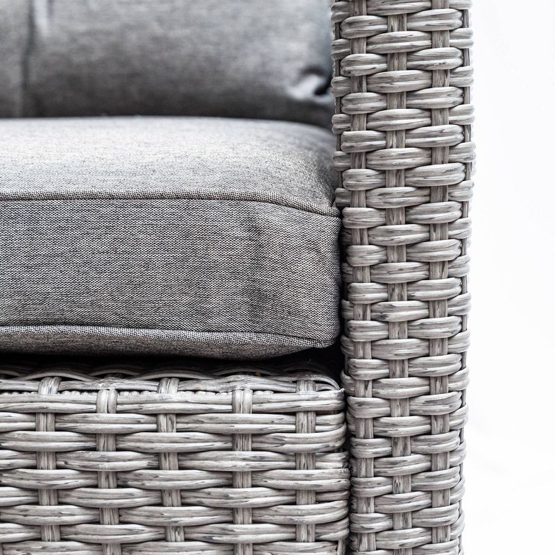 4pc Resin Wicker Patio Furniture Set with Cushions - Gray - Art Leon