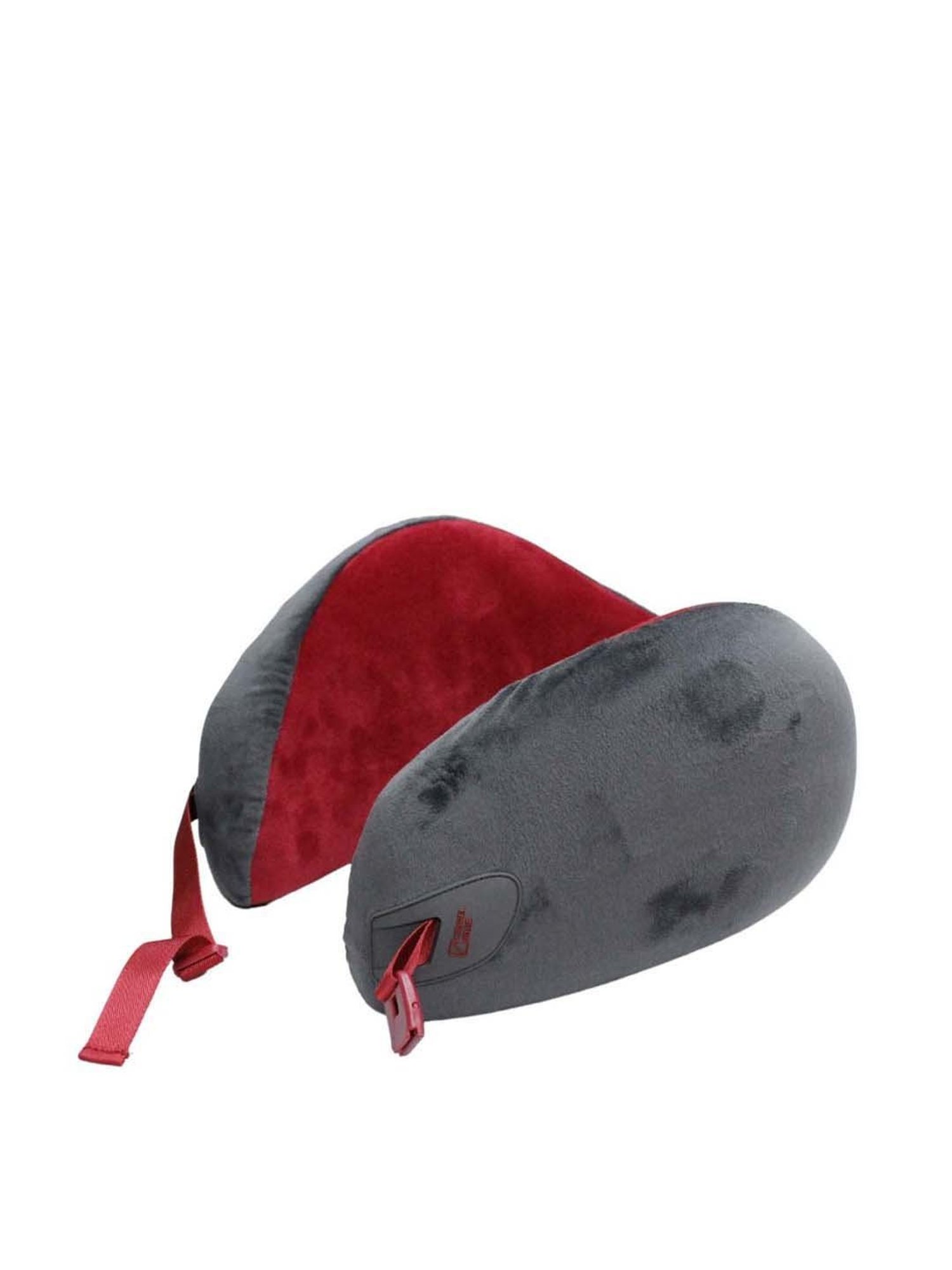 Travel Blue Grey & Red Memory Foam Neck Pillow