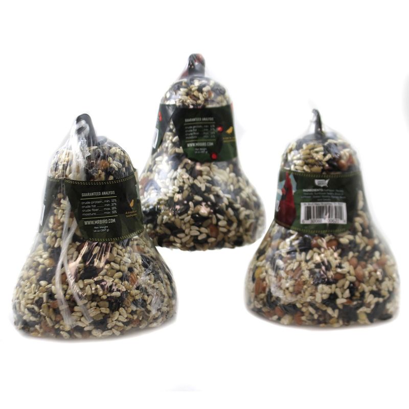 Home & Garden 5.25" All Season & Christmas Bell S/3 Bird Feeding Cardinals Wrens Mr Bird  -  Bird And Wildlife Food