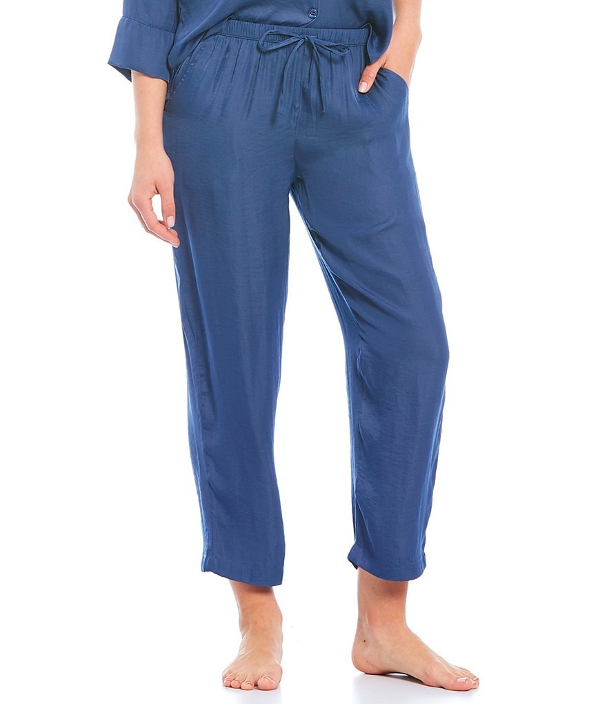 VAN WINKLE & CO. Solid Woven Coordinating Sleep Pants