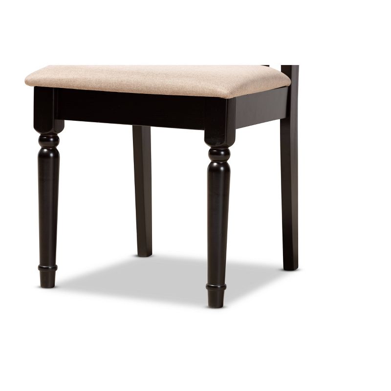 5pc Callie Fabric Upholstered and Wood Dining Set Gray/Brown - Baxton Studio