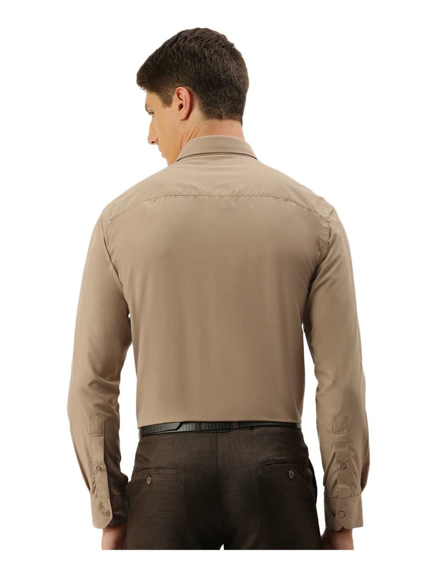 English Navy Beige Slim Fit Shirt