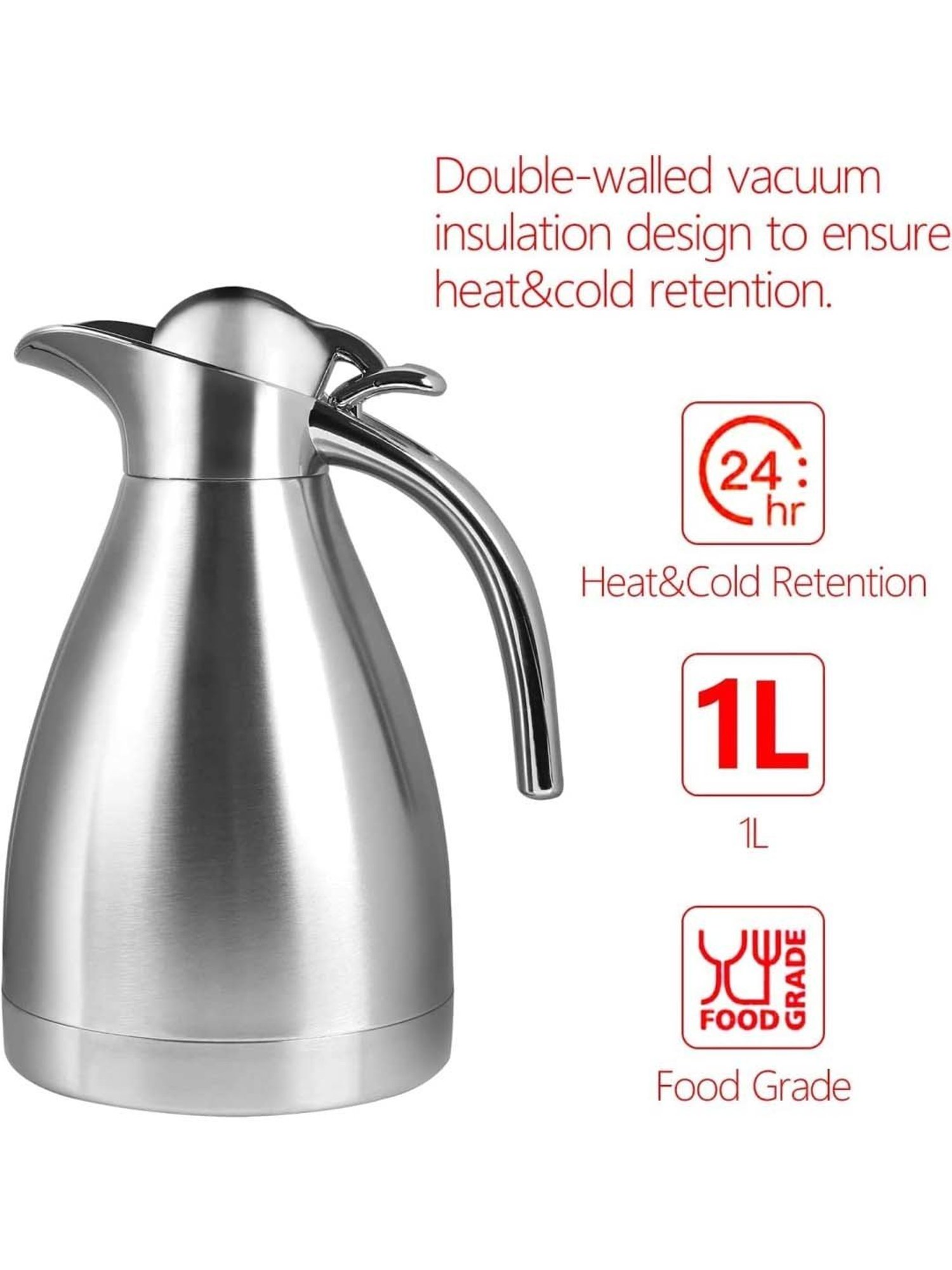 Milton Silver Stainless Steel Thermal Flask (1000 ml) - Set of 1