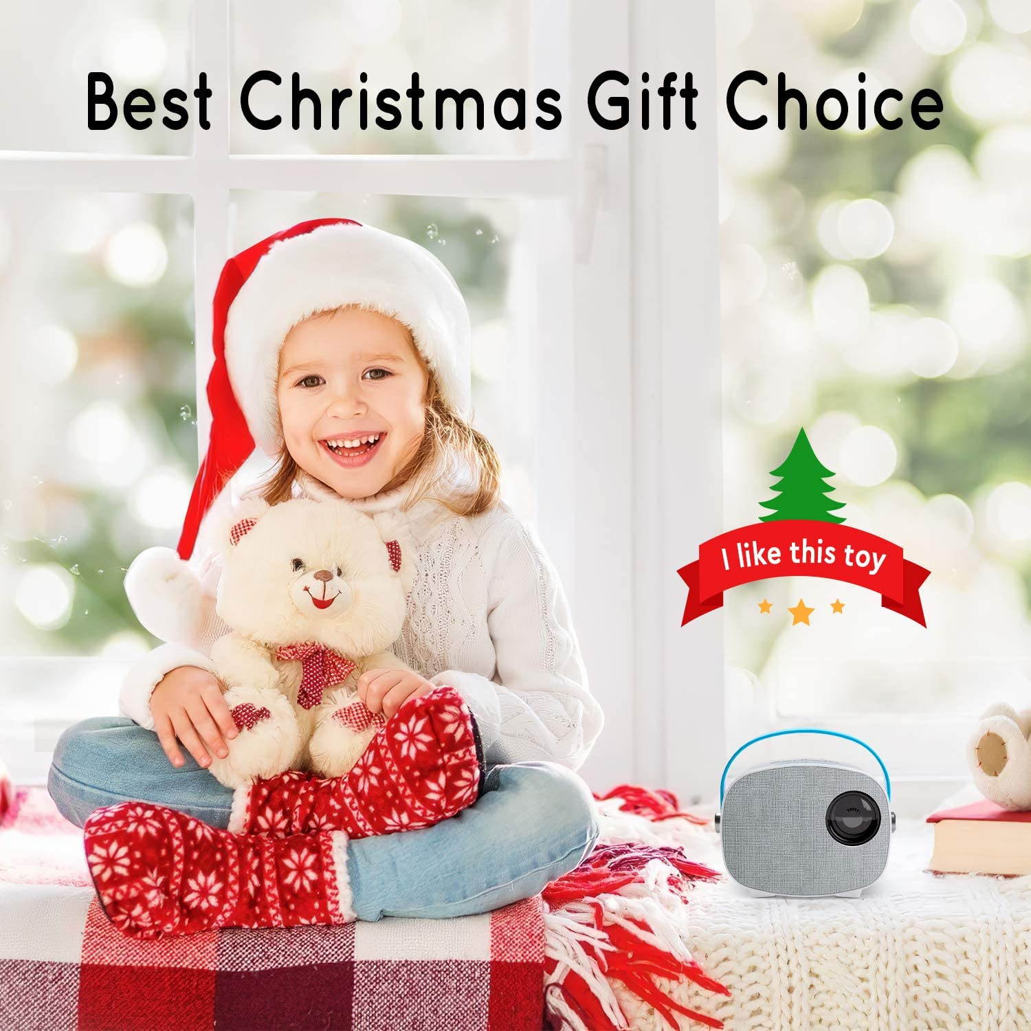 Mini Projector, GooDee YG230 Video Projector, LED Portable Home Theater Projector 1080P Supported, Compatible with PS4, PC via HDMI, VGA, TF, AV and USB, for Kids