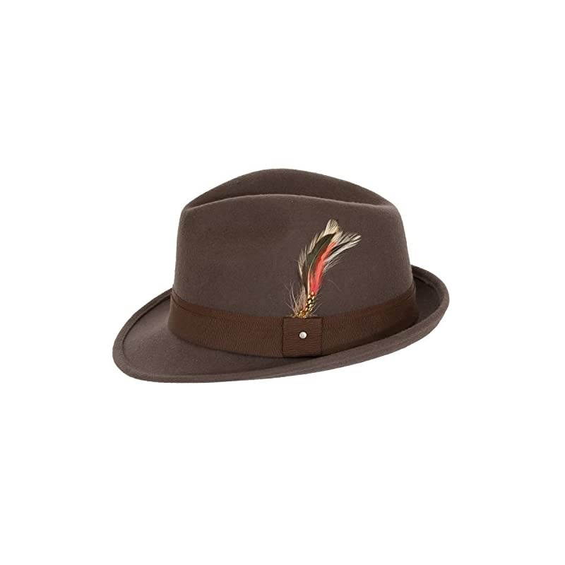 Mens 100 Wool Verve Trilby Fedora Hat XLarge fits 7 12 to 7 58 Brown