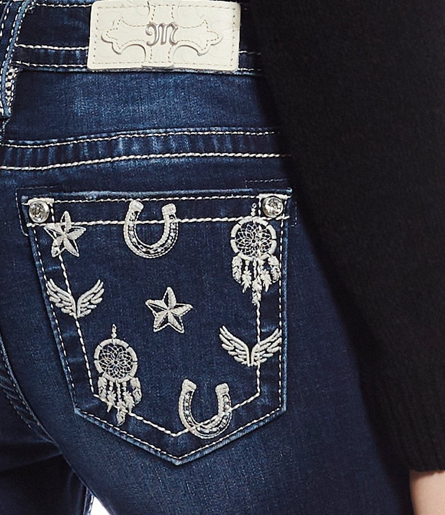 Miss Me Embroidered Pocket Bootcut Jeans