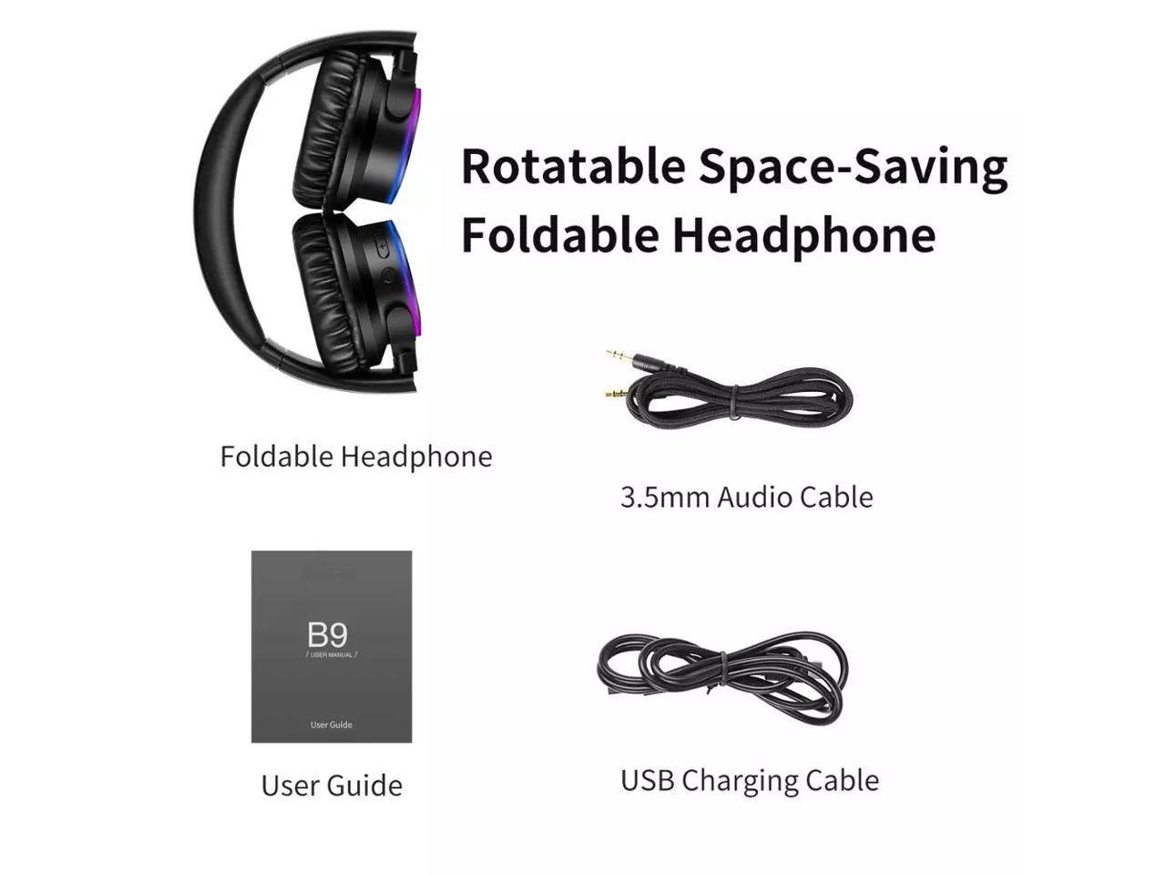 Wireless Bluetooth Headphones with Mic,Touch Control Over Ear Deep Bass Foldable Headset for Travel, Home Office,40H Playtime