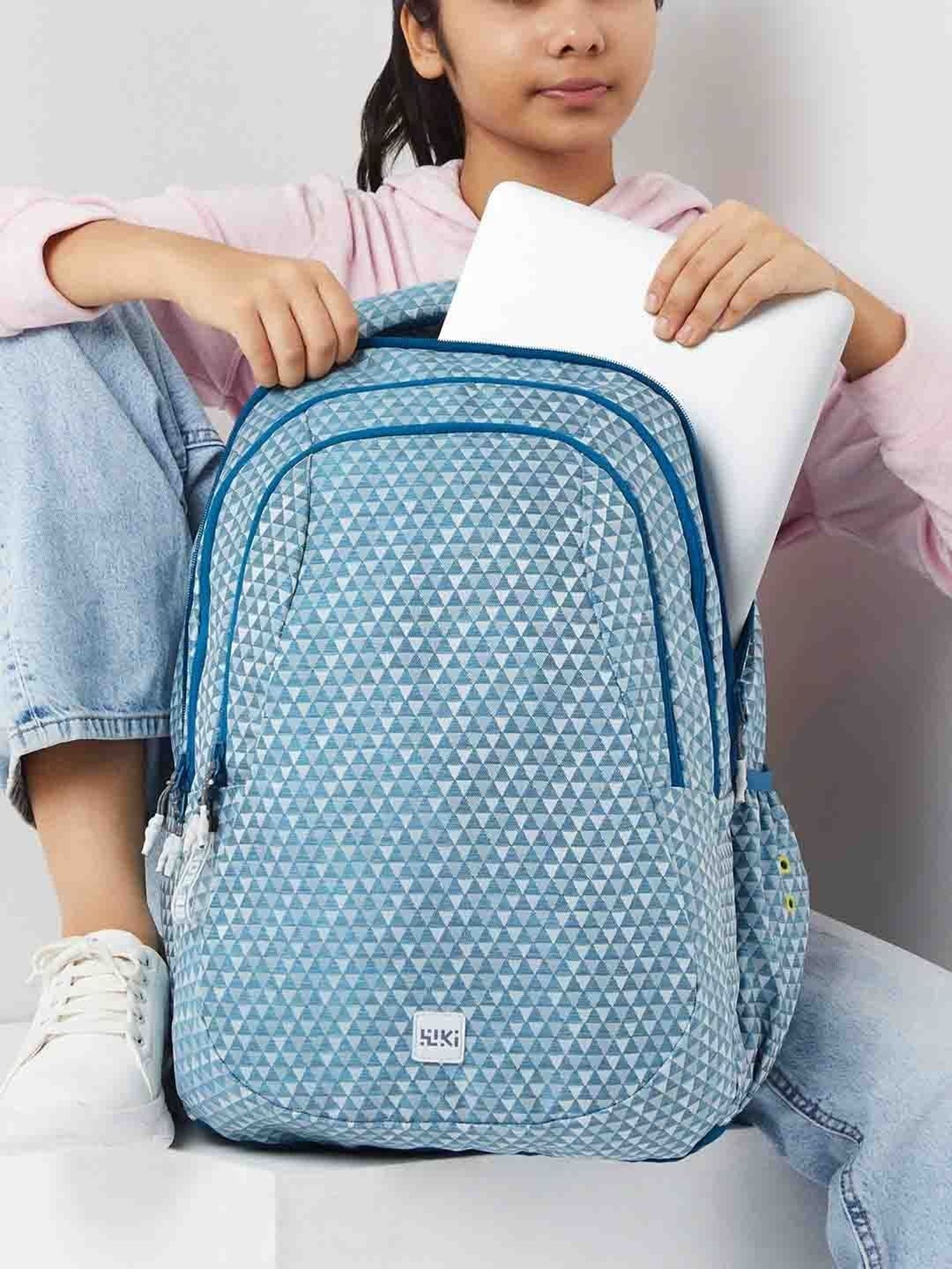Wiki Back to School 6 Blue Polyester Printed Backpack - 47 Ltrs