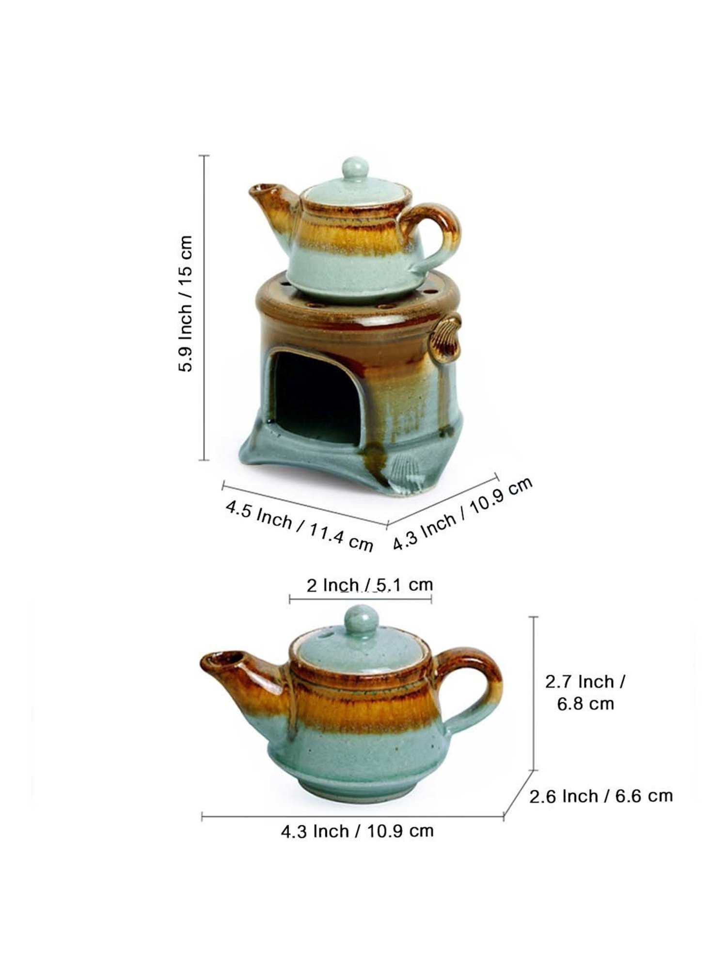 ExclusiveLane Ceramic Gas Stove Brewing Aroma Diffuser (Studio Pottery)
