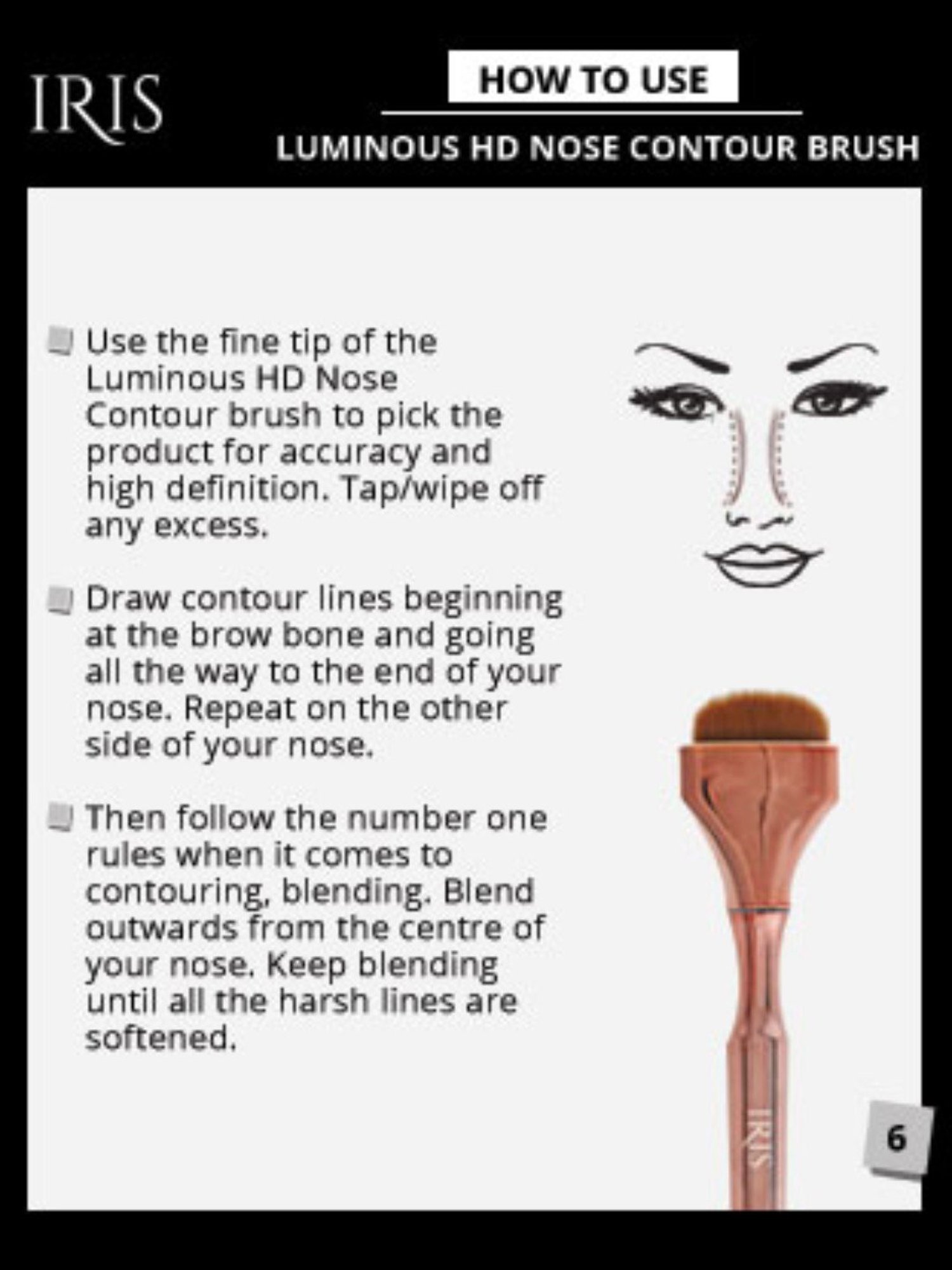 Iris Cosmetics Luminous HD Nose Contour Brush