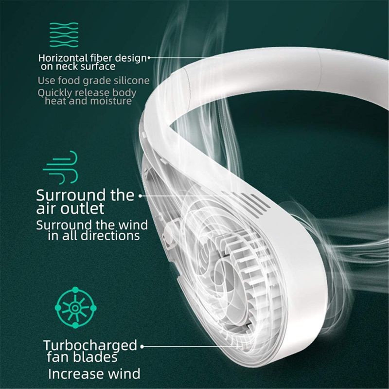 TeeTree Mini Portable USB Air Conditioner Fan, Hanging Neck Air Cooler Smart Sport USB Fan, Hanging Neck Cooler Physical Cooling,for Sports Outdoor Travel Ultra-Quiet Adjustable