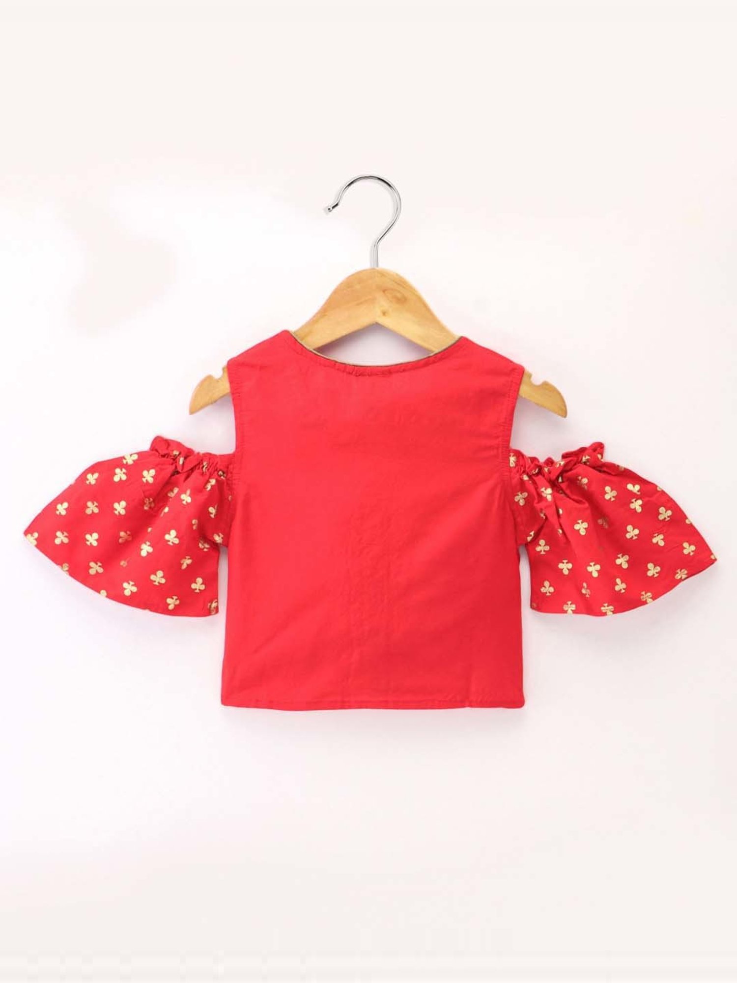 TWISHA Kids Red & Green Printed Top Set