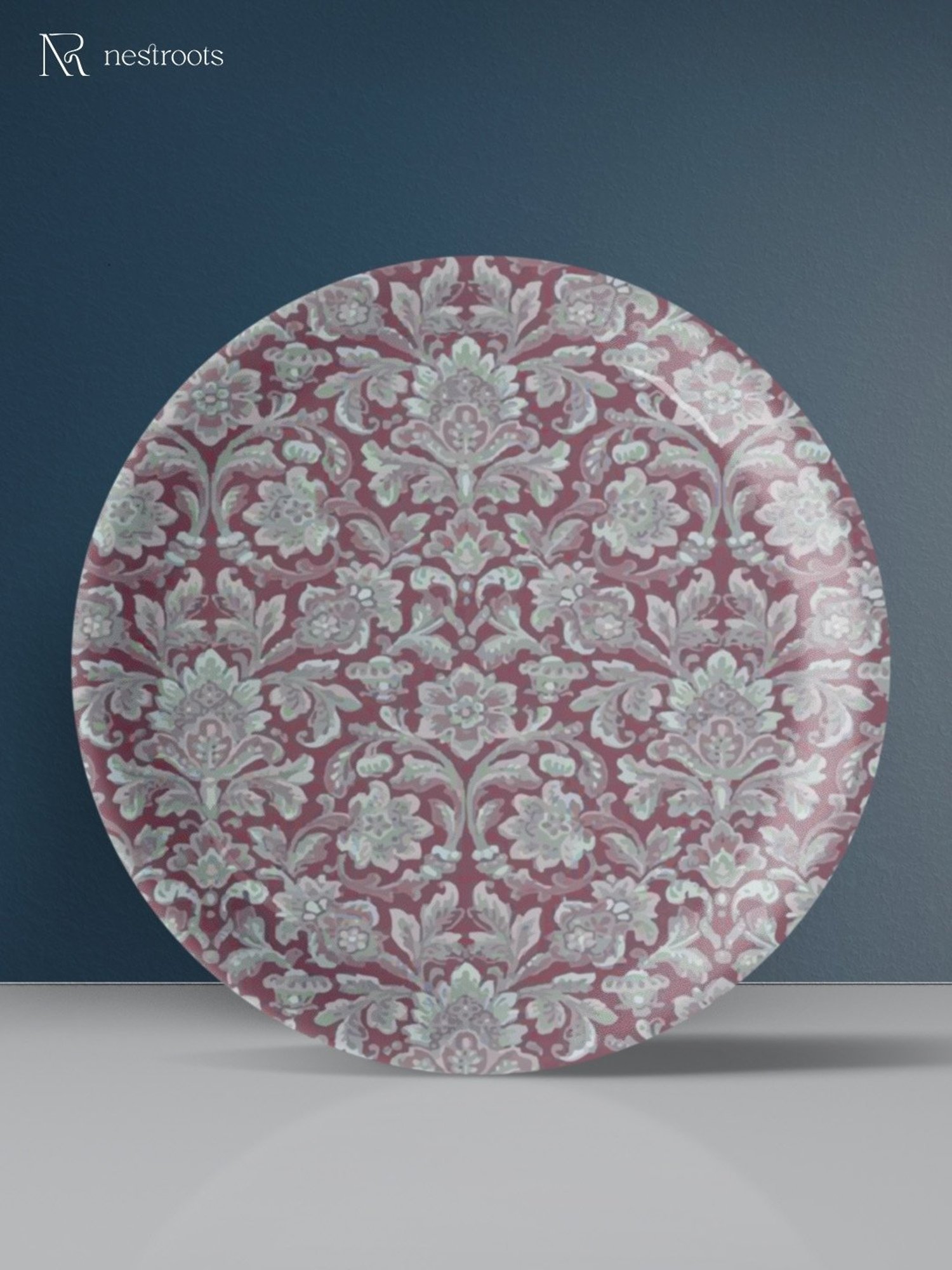 Nestroots Ethnic Floral Multicolor Porcelain Wall Plate