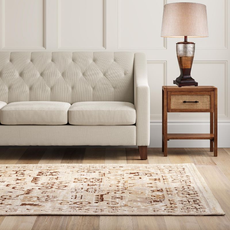 30" Antique Polyresin Table Lamp with Multi Tone Base (Includes CFL Light Bulb) Brown - Ore International