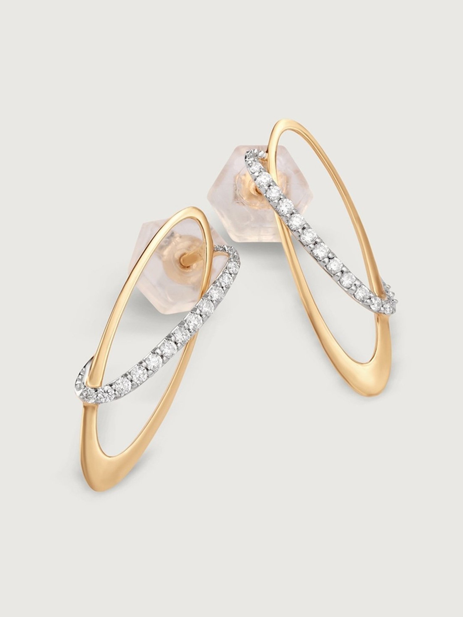 Mia by Tanishq Aurora Beauties 14k Gold & Diamond Stud Earrings