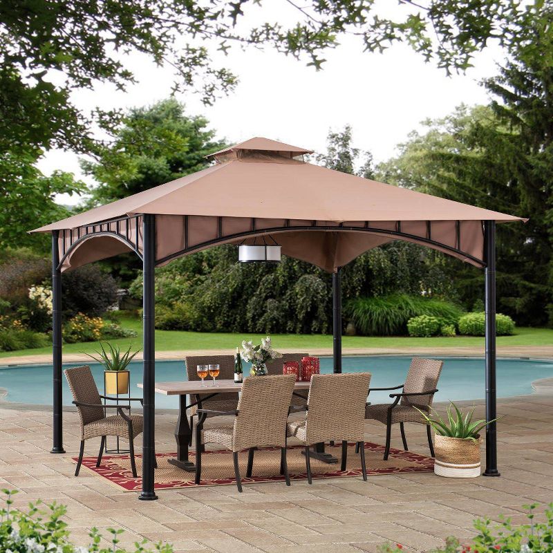 Vermont 11' X 11' Steel Frame 2-Tier Backyard Vented Gazebo - Sunjoy