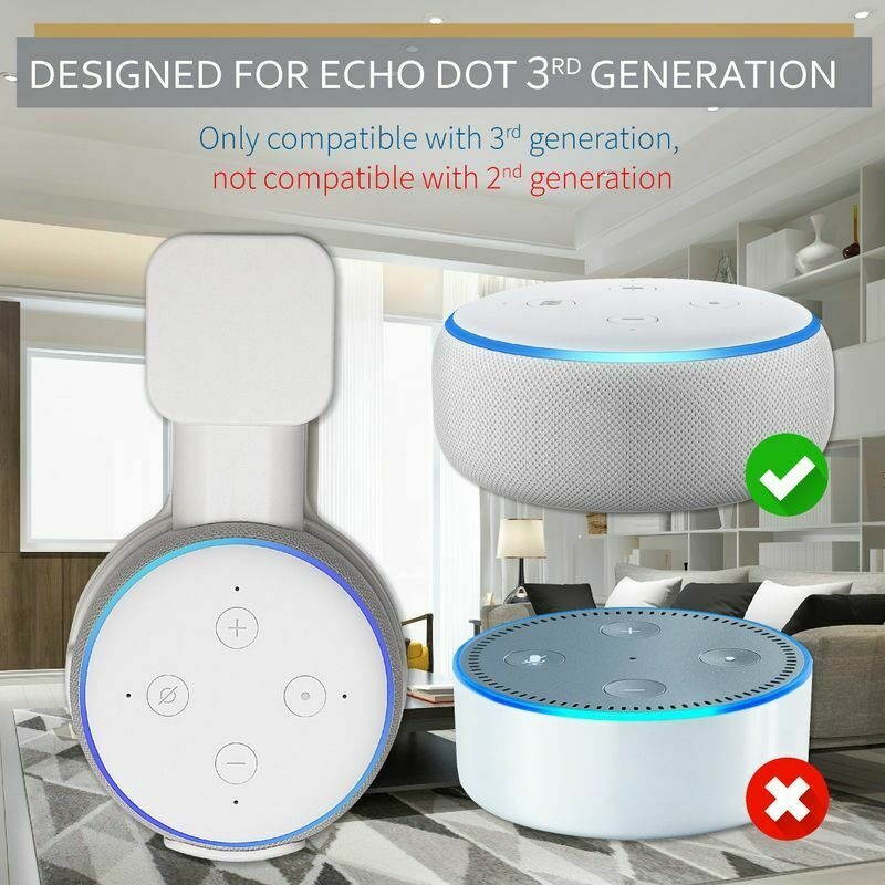 1X Wall Mount Holder For Amazon Echo Dot 3Rd Gen Alexa Smart Home Speaker White