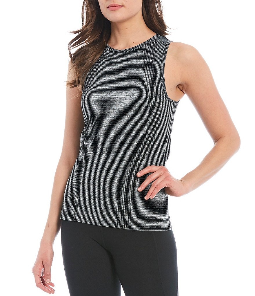 IBKUL Kimmy Print Long Sleeve Mock Neck Active Top