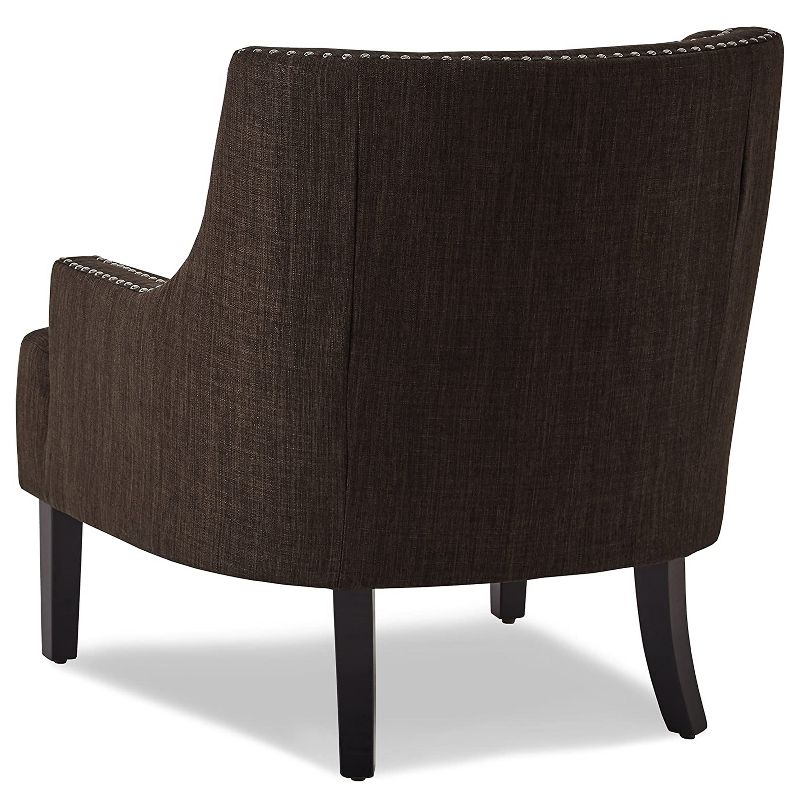 Homelegance Upholstered Diamond Tufted Accent Chair with Sloped Arms and Nailhead Trim, Seat Height 18 Inches, Chocolate