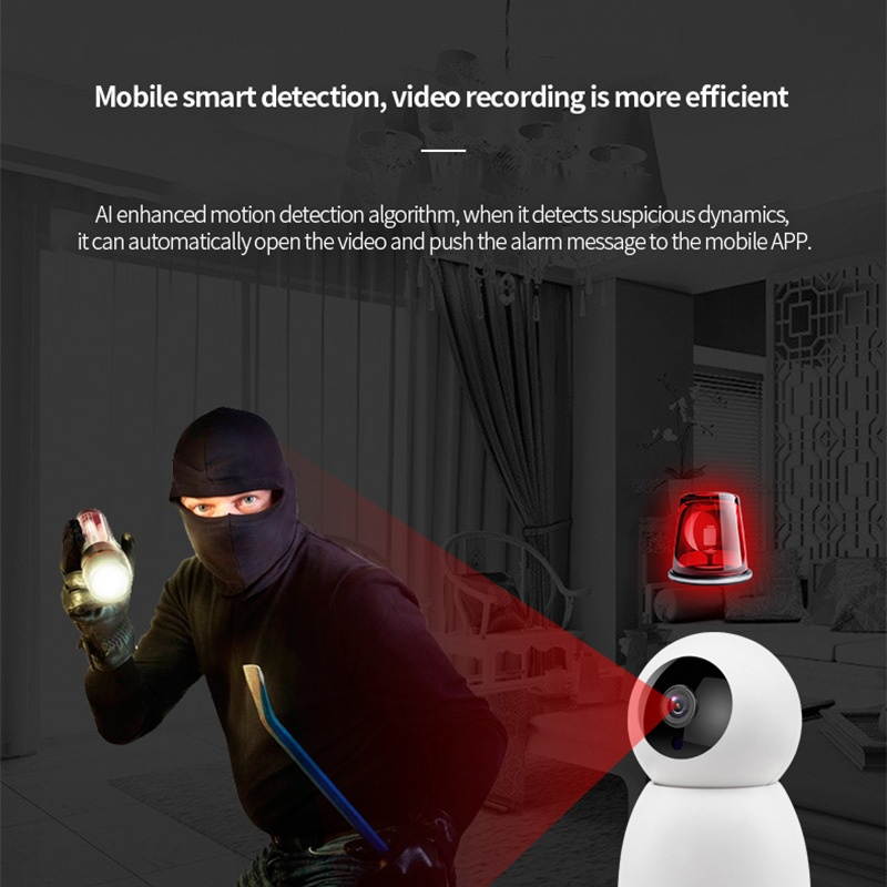 1080P Home Wireless Wifi Surveillance Camera, Mobile Detection, Automatic High-Definition Smart Camera EU Plug