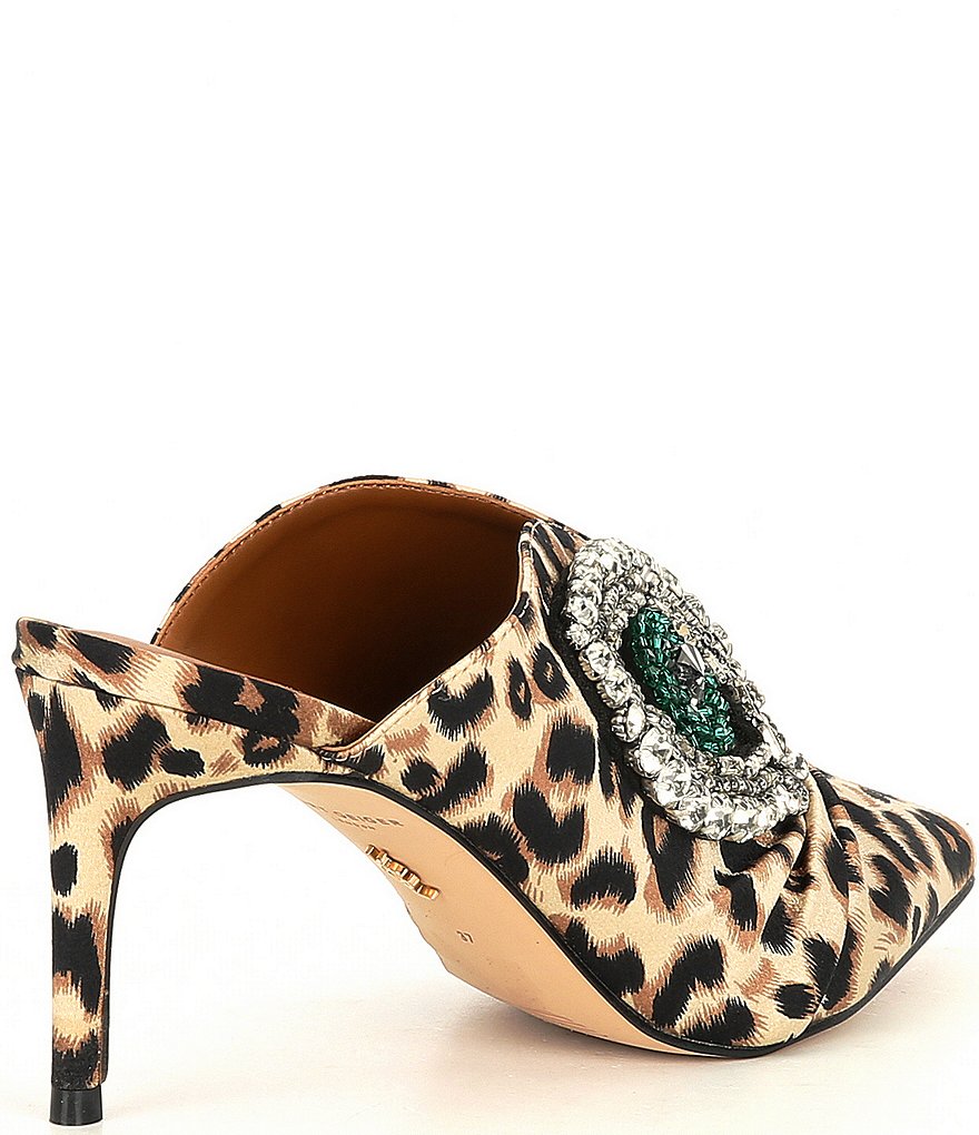 Kurt Geiger London Bella Embellished Leopard Print Dress Mules