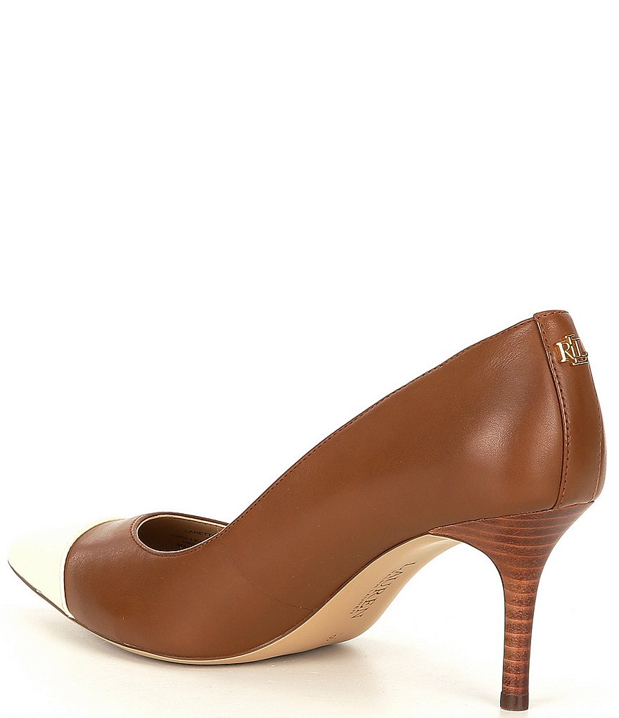 Lauren Ralph Lauren Lanette Leather Toe Cap Pumps