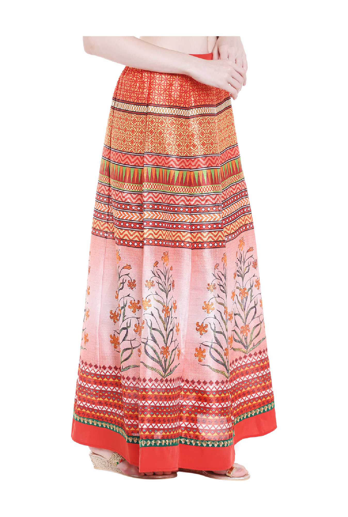 Fusion Beats Multicolor Printed Maxi Skirt