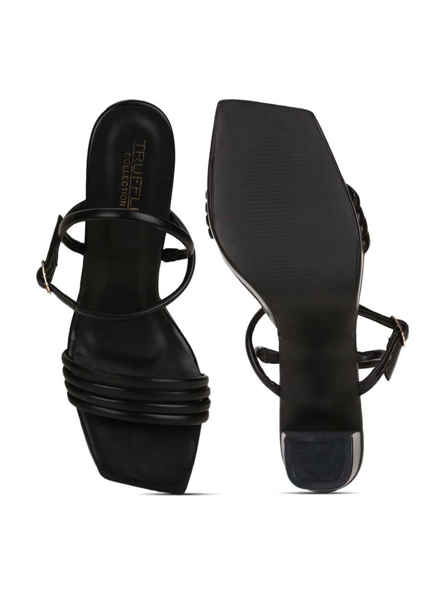 Truffle Collection Women's Black Ankle Strap Sandals