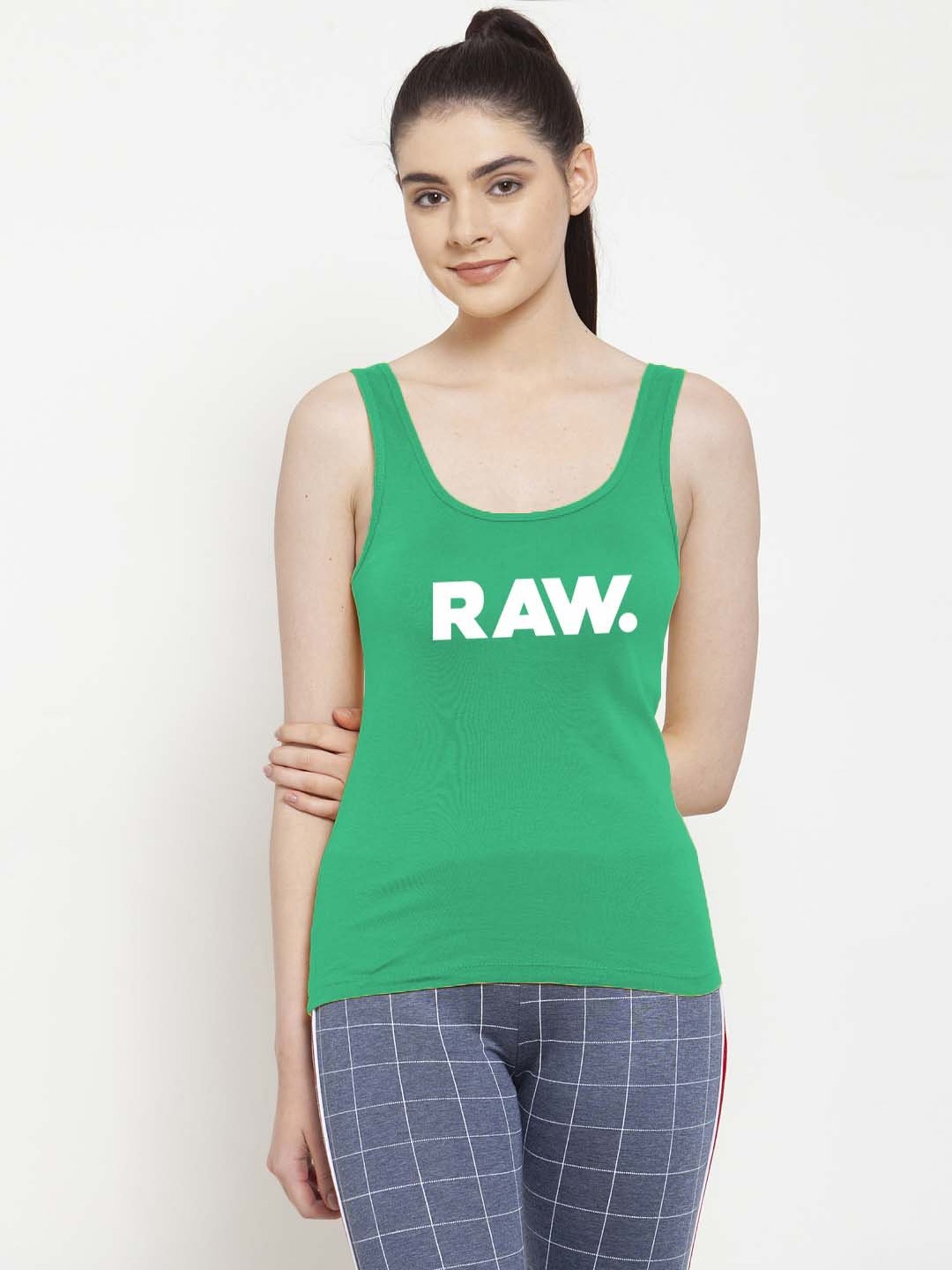 Friskers Green Graphic Print Camisole