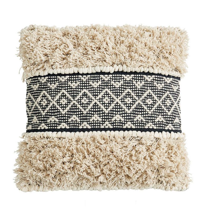 20"x20" Diamond Patterned Square Throw Pillow Black - Patina Vie