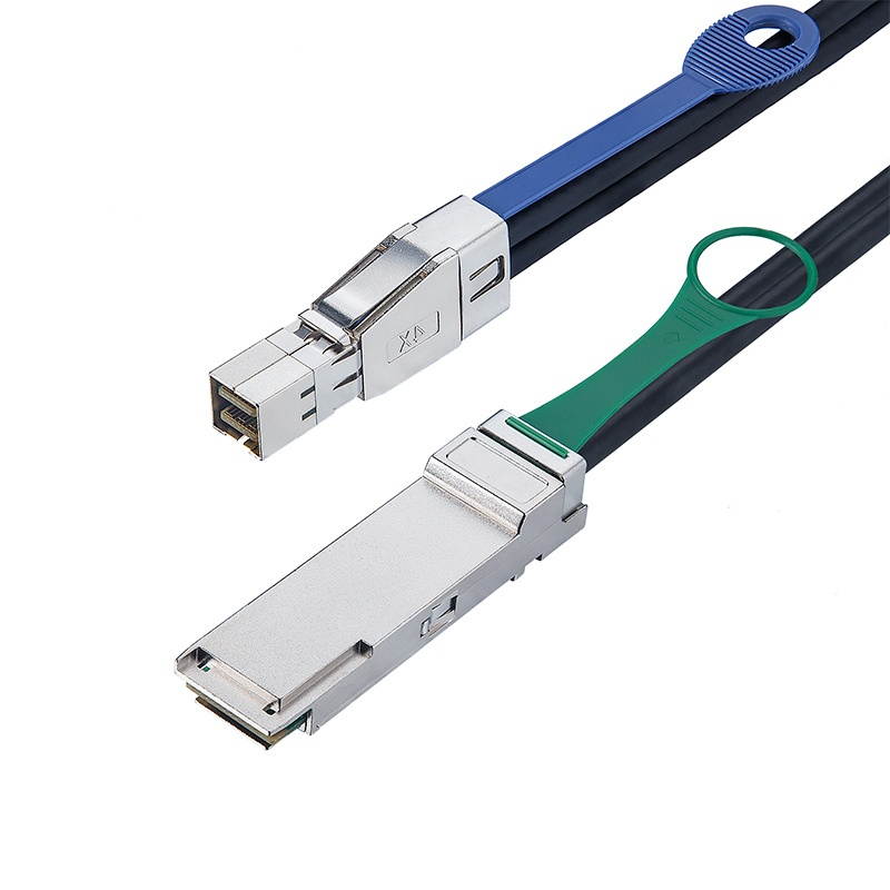 External Mini SAS HD SFF-8644 to QSFP(SFF-8436) Cable 30AWG 1 Meters(3.3FT)