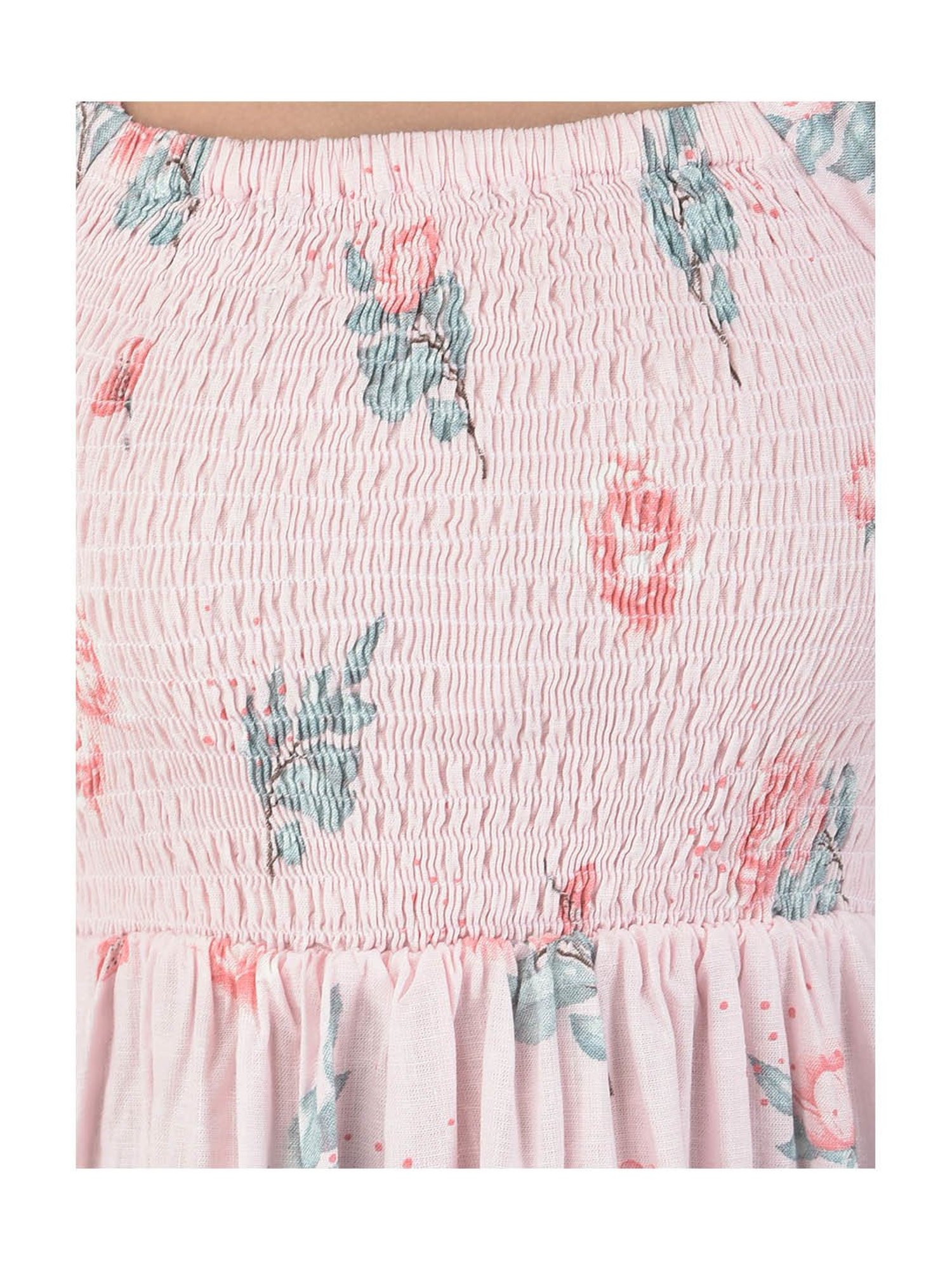 Crimsoune Club Kids Light Pink Floral Print Dress