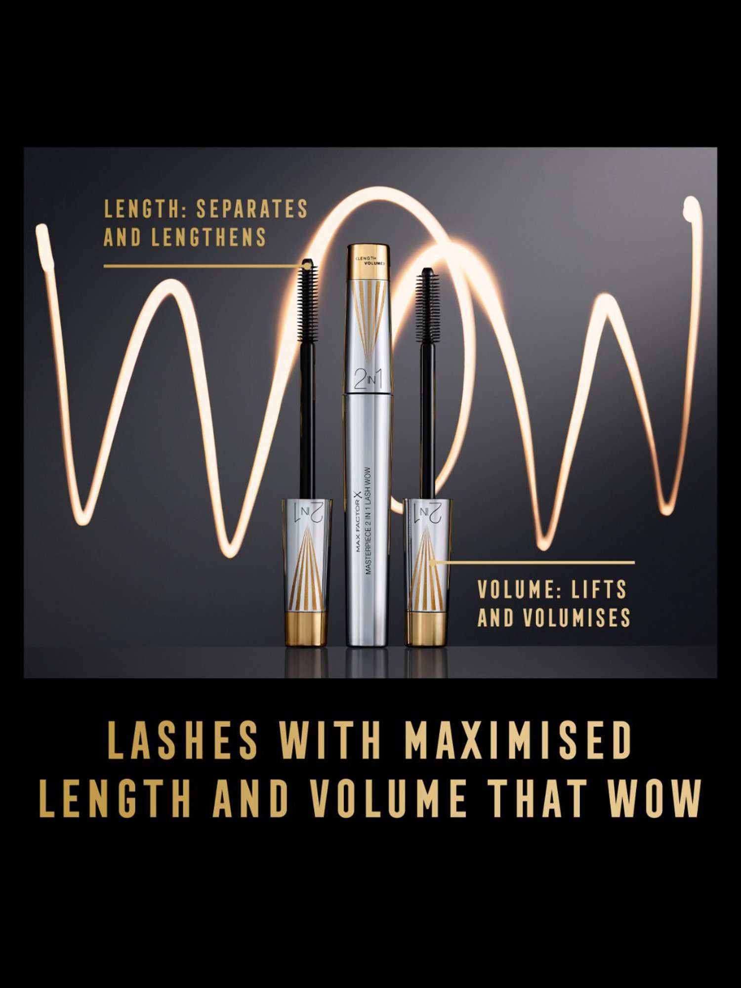 Max Factor Masterpiece 2 IN 1 Lash Wow Mascara 01 Black - 7 ml