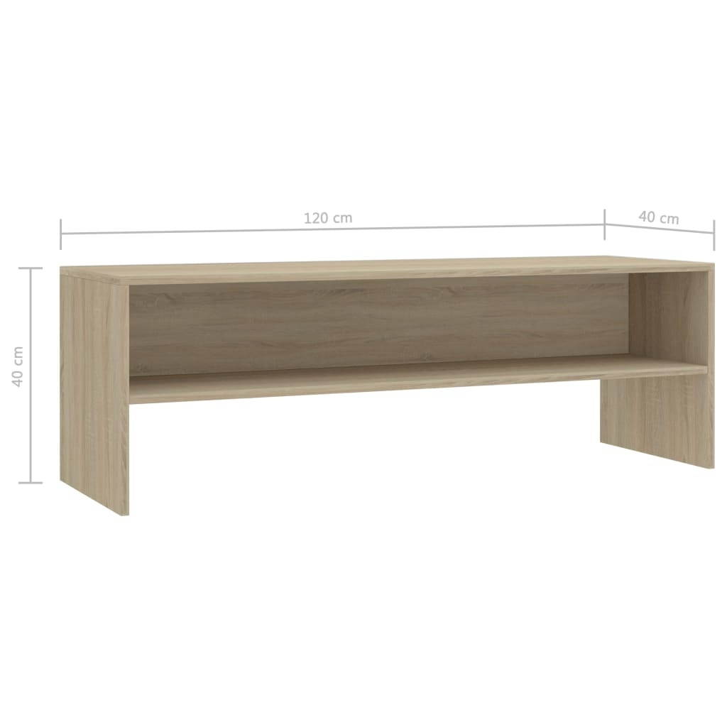 vidaXL TV Cabinet White and Sonoma Oak Chipboard Stand Cabinet Sideboard Unit