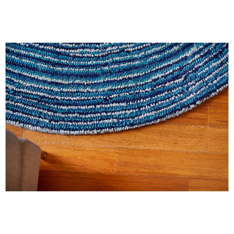 8' Round Anji Mountain Round Ripple Blue Skies Rug