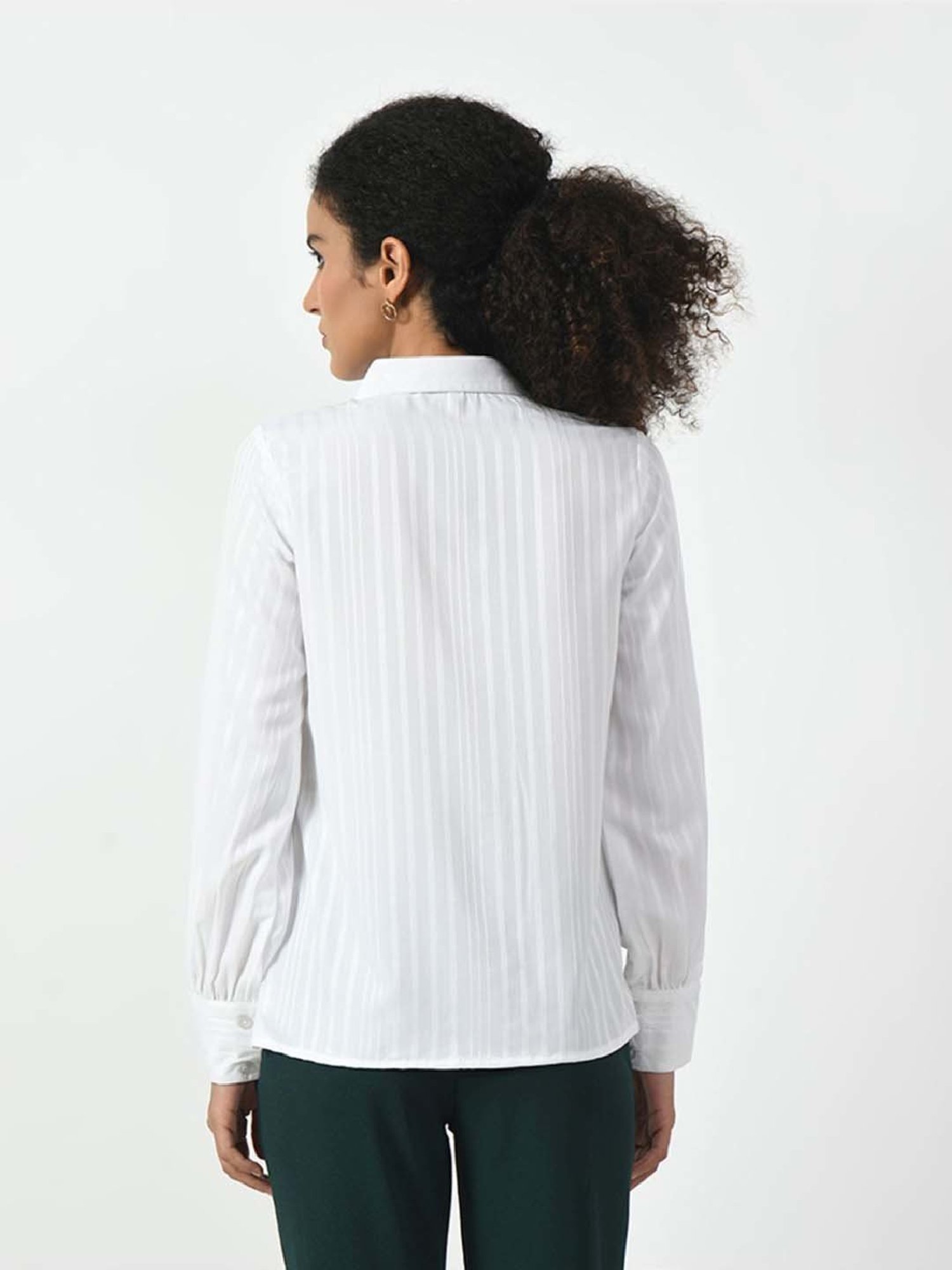 Office & You White Striped Shirt