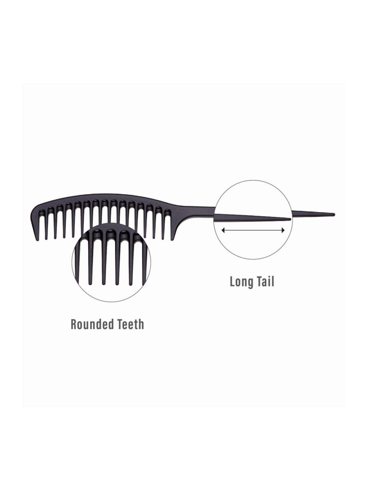 Janeke 1830 Professional Long Tail & Wavy Frame Carbon Fibre Fashion Hair Comb - 21 cm