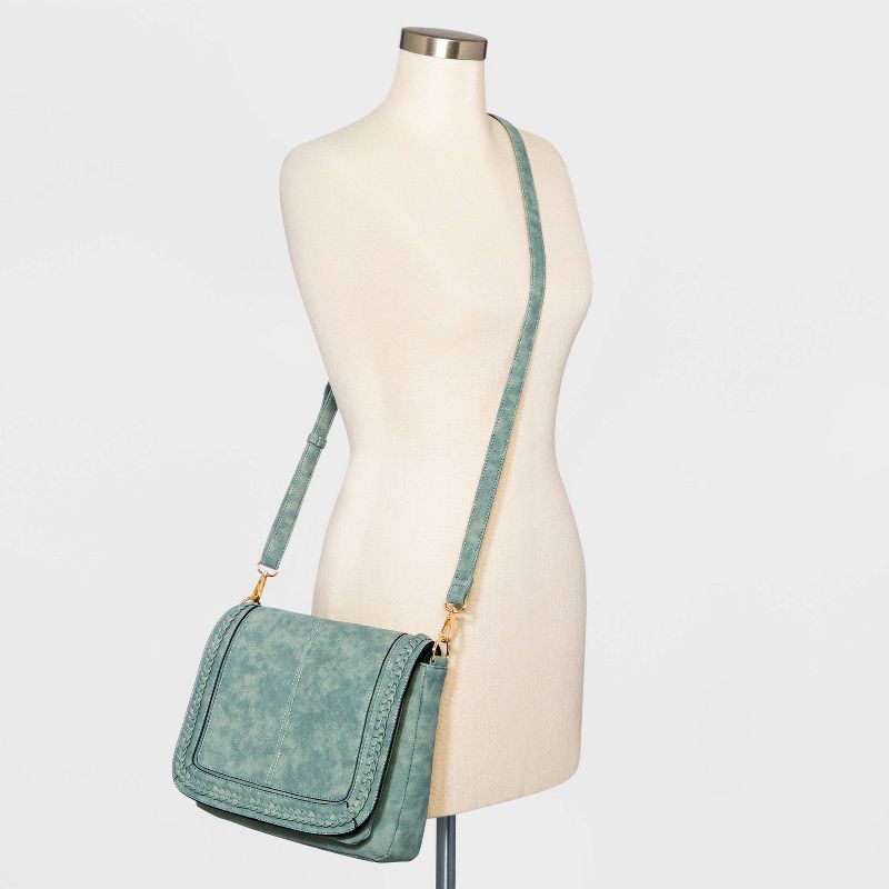 VR NYC Braided Messenger Crossbody Bag - Ice Blue