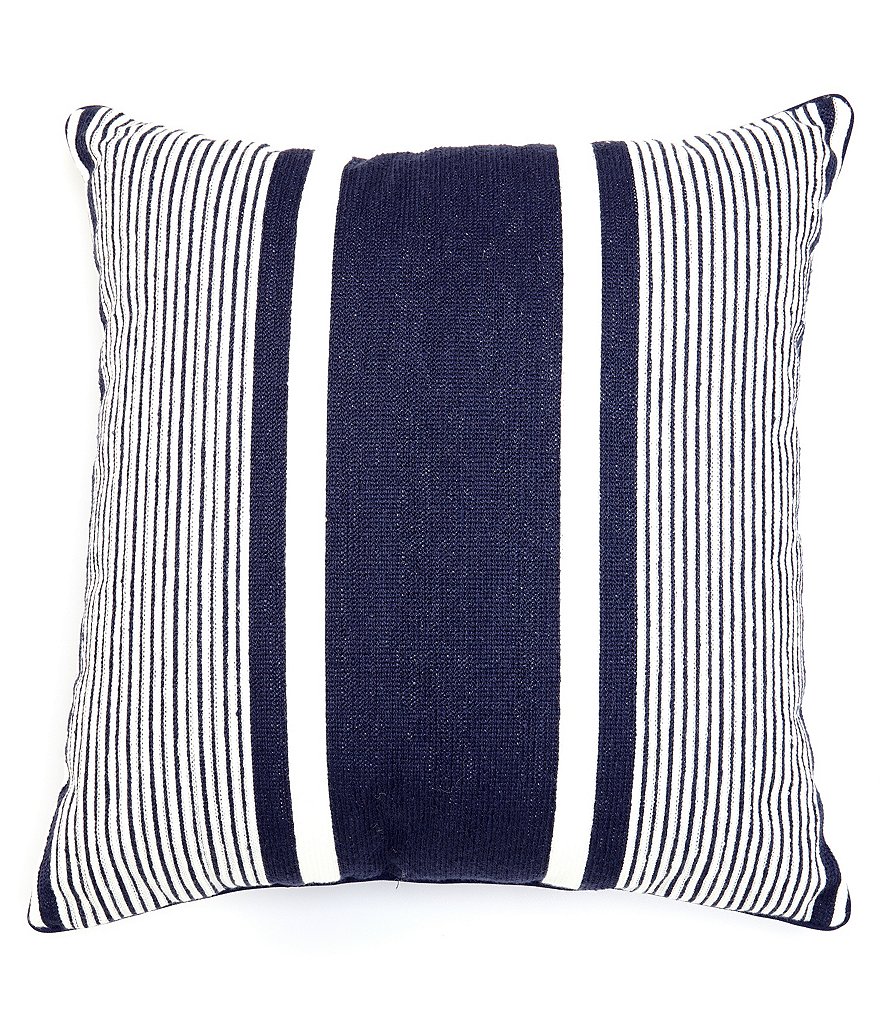Southern Living Outdoor Living Collection Striped Indoor/Outdoor Square Pillow