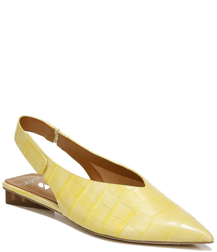 Sarto by Franco Sarto Grayson Croco Print Leather Slingback Flats