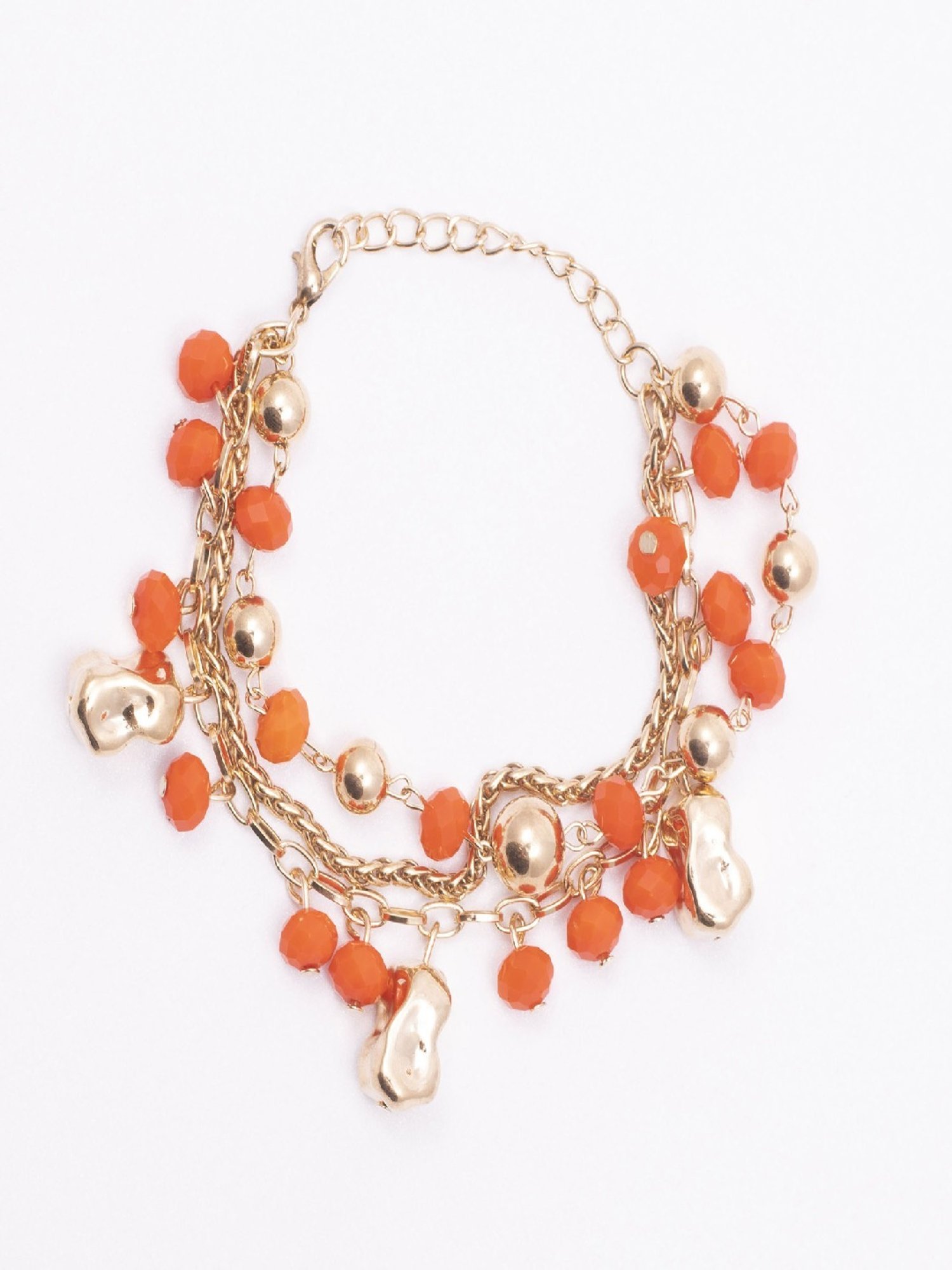 Jewelz Red Beads Gold Bracelet for Women