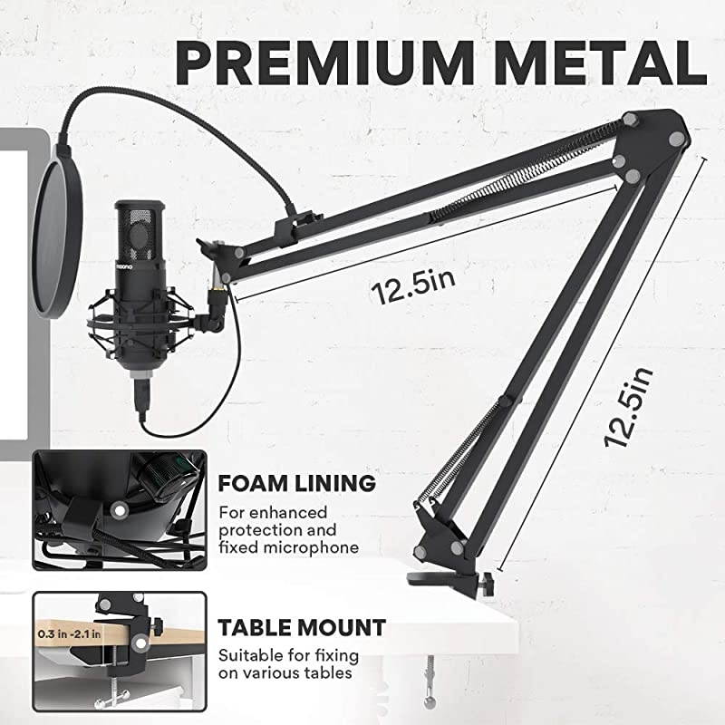 USB Microphone 25mm Large Diaphragm  AUPM430 Condenser PC Cardioid Mic with Professional Sound Chipset for StudioHome Recording Podcast Gaming Streaming YouTube Chatting